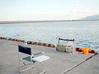 釣り座から北防波